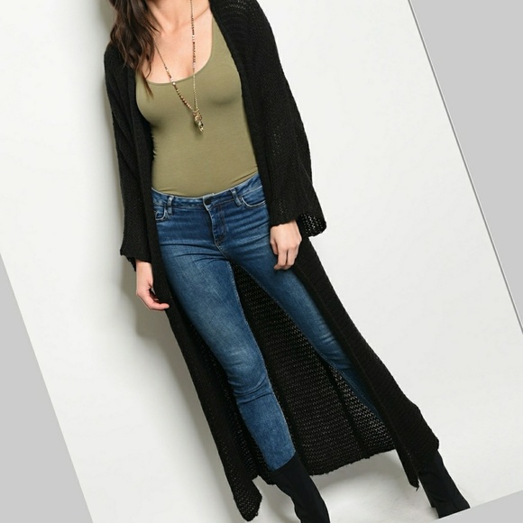 LAST ONE! Soft Crochet Knit Open Long Cardigan - Picture 2 of 4
